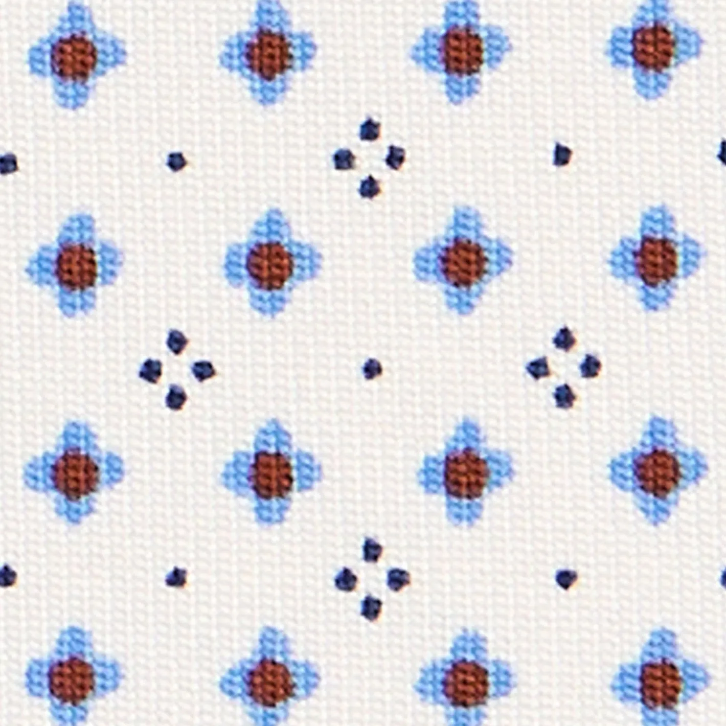 E.Marinella CRAVATTA SARTORIALE EXTRA LONG IN SETA BIANCA Microfantasia fiore Discount