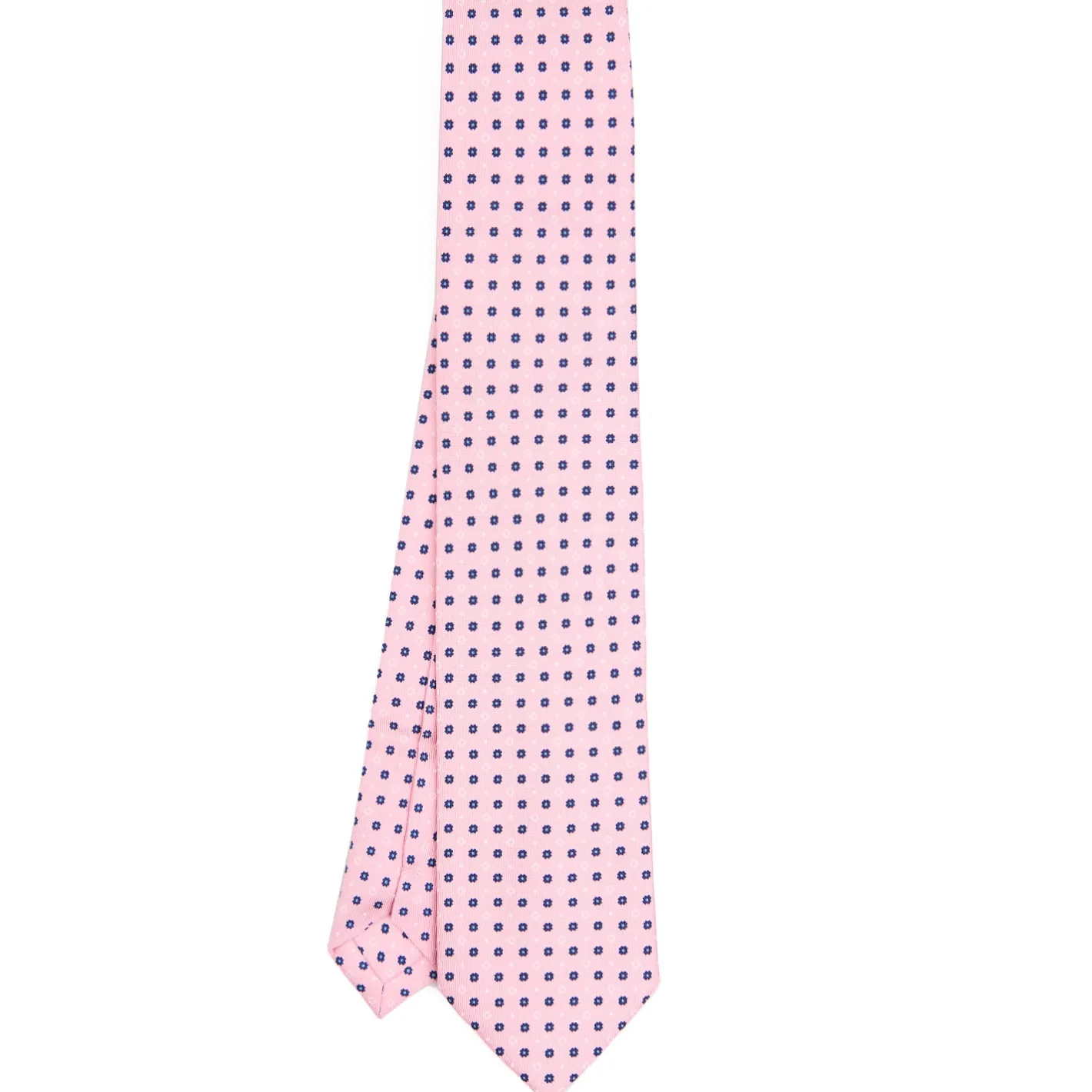E.Marinella CRAVATTA SARTORIALE EXTRA LONG IN SETA ROSA Microfantasia fiore Discount