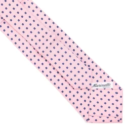 E.Marinella CRAVATTA SARTORIALE EXTRA LONG IN SETA ROSA Microfantasia fiore Discount