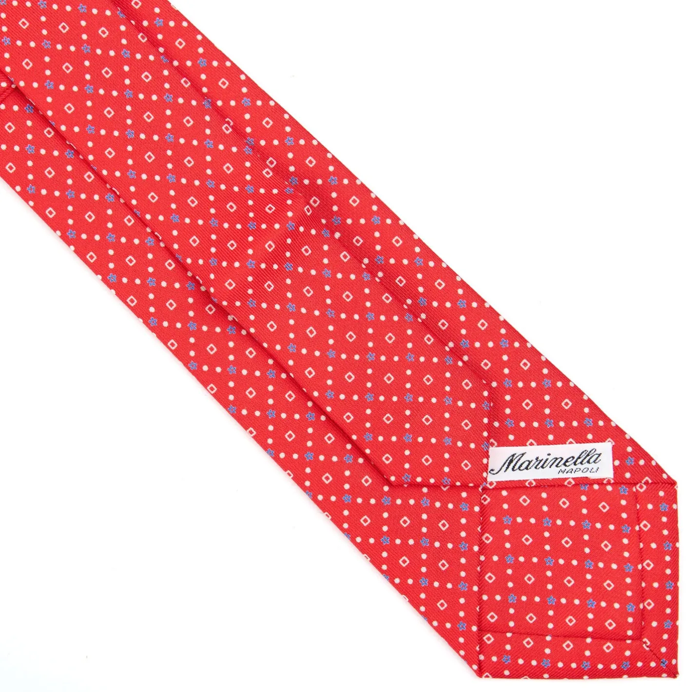 E.Marinella CRAVATTA SARTORIALE EXTRA LONG IN SETA ROSSA Microfantasia fiore