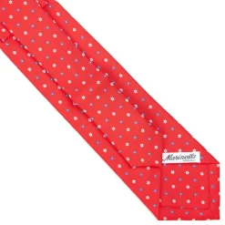 E.Marinella CRAVATTA SARTORIALE EXTRA LONG IN SETA ROSSA Microfantasia fiore Sale