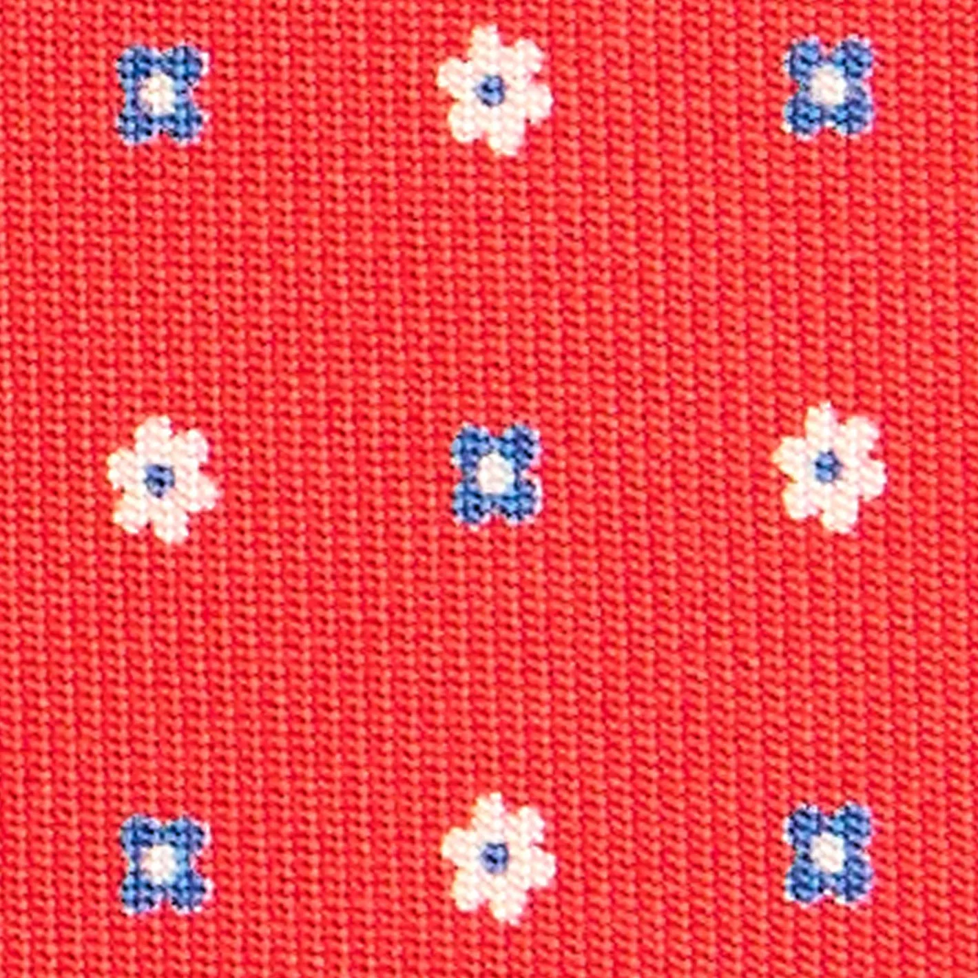 E.Marinella CRAVATTA SARTORIALE EXTRA LONG IN SETA ROSSA Microfantasia fiore Sale