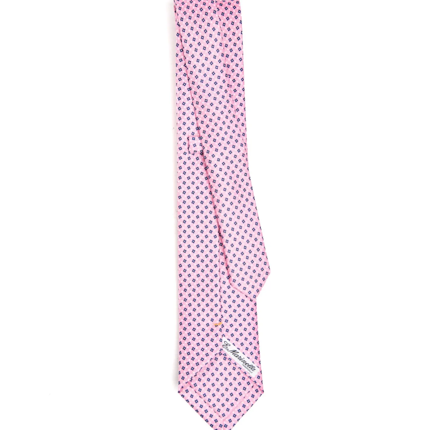 E.Marinella CRAVATTA SARTORIALE EXTRA LONG IN SETA ROSA Microfantasia fiore Hot