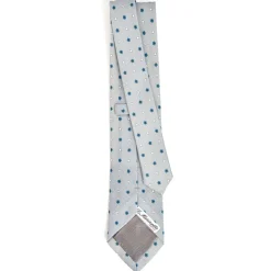 E.Marinella CRAVATTA SARTORIALE IN COTONE E SETA GRIGIO CHIARO Macrofantasia fiore Online