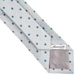 E.Marinella CRAVATTA SARTORIALE IN COTONE E SETA GRIGIO CHIARO Macrofantasia fiore Online