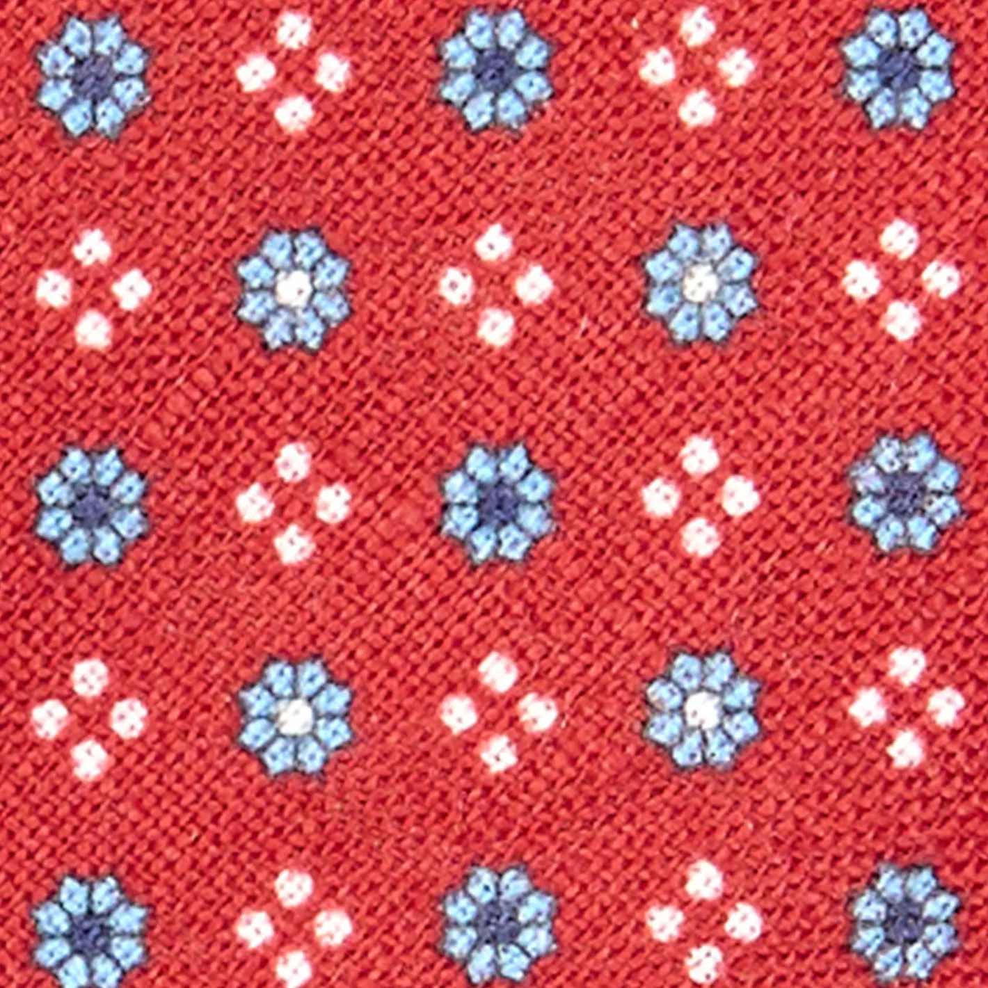 E.Marinella CRAVATTA SARTORIALE IN LINO BORDEAUX Microfantasia fiore Hot
