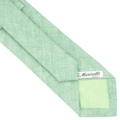 E.Marinella CRAVATTA SARTORIALE IN LINO E COTONE VERDE CHIARO Tinta unita Clearance