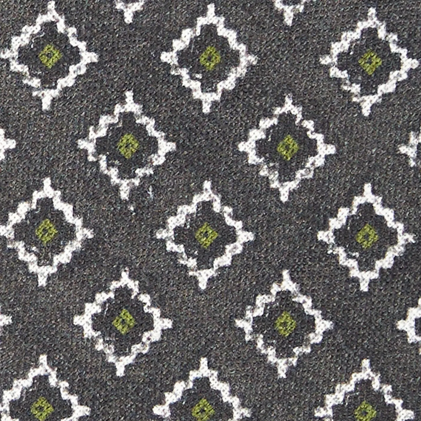 E.Marinella CRAVATTA SARTORIALE IN LINO GRIGIO SCURO Macrofantasia geometrica Best