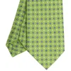 E.Marinella CRAVATTA SARTORIALE IN LINO VERDE Microfantasia fiore Discount