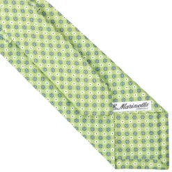 E.Marinella CRAVATTA SARTORIALE IN LINO VERDE CHIARO Microfantasia fiore Sale