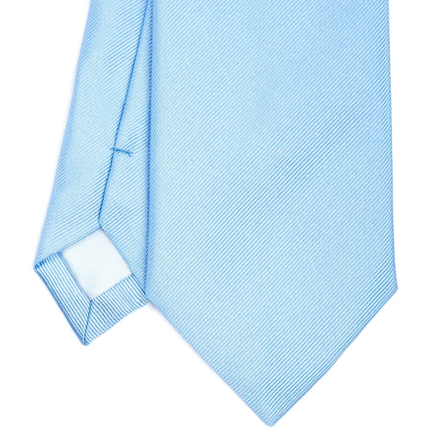 E.Marinella CRAVATTA SARTORIALE IN SETA JACQUARD AZZURRA Tinta unita Outlet