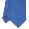 E.Marinella CRAVATTA SARTORIALE IN SETA JACQUARD BLUETTE Tinta unita