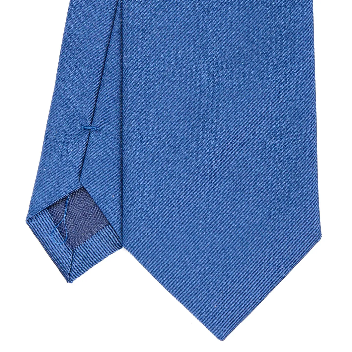 E.Marinella CRAVATTA SARTORIALE IN SETA JACQUARD BLUETTE Tinta unita
