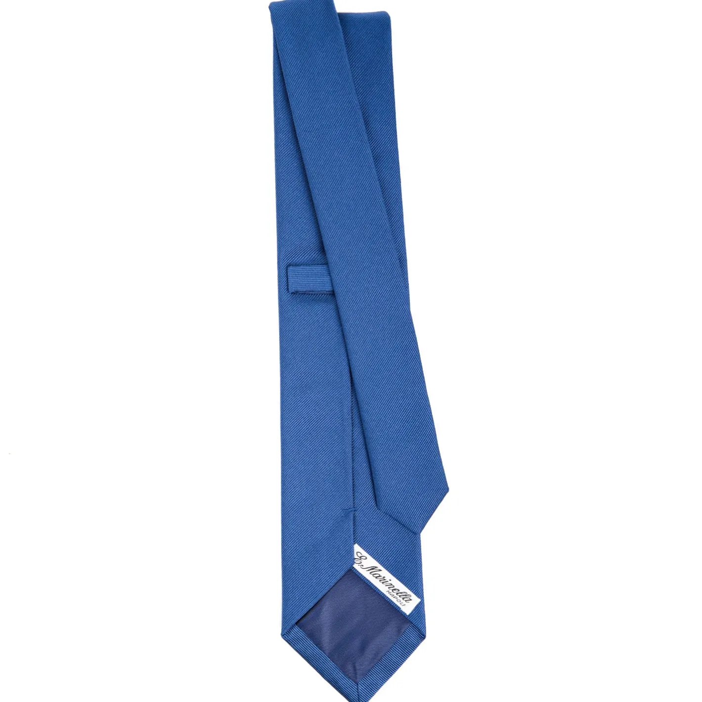 E.Marinella CRAVATTA SARTORIALE IN SETA JACQUARD BLUETTE Tinta unita