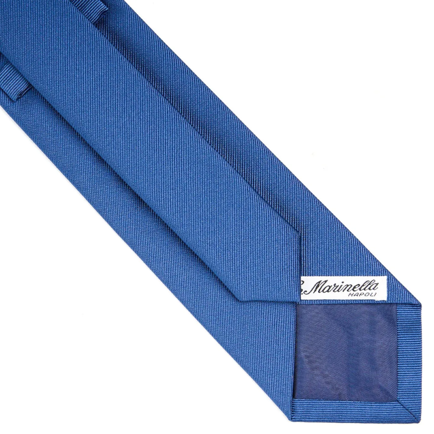 E.Marinella CRAVATTA SARTORIALE IN SETA JACQUARD BLUETTE Tinta unita