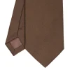 E.Marinella CRAVATTA SARTORIALE IN SETA JACQUARD MARRONE SCURO Tinta unita Clearance