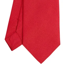 E.Marinella CRAVATTA SARTORIALE IN SETA JACQUARD ROSSA Tinta unita New