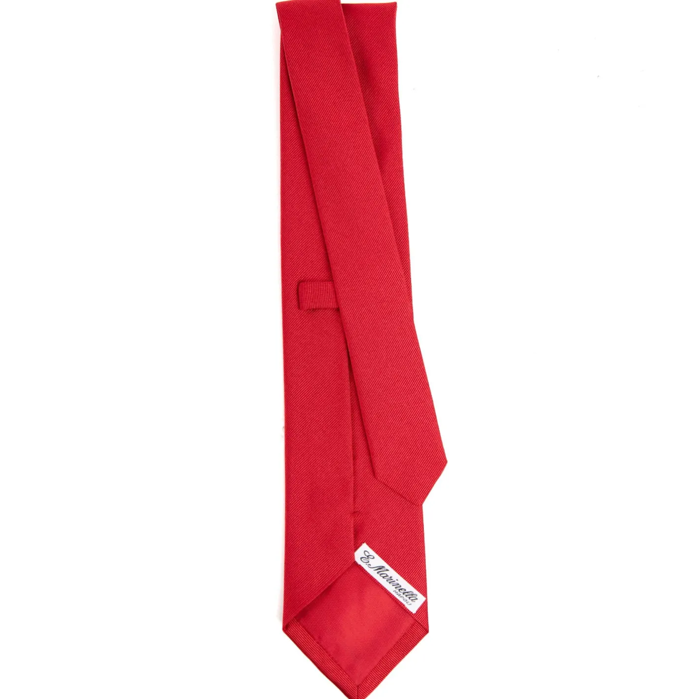 E.Marinella CRAVATTA SARTORIALE IN SETA JACQUARD ROSSA Tinta unita New
