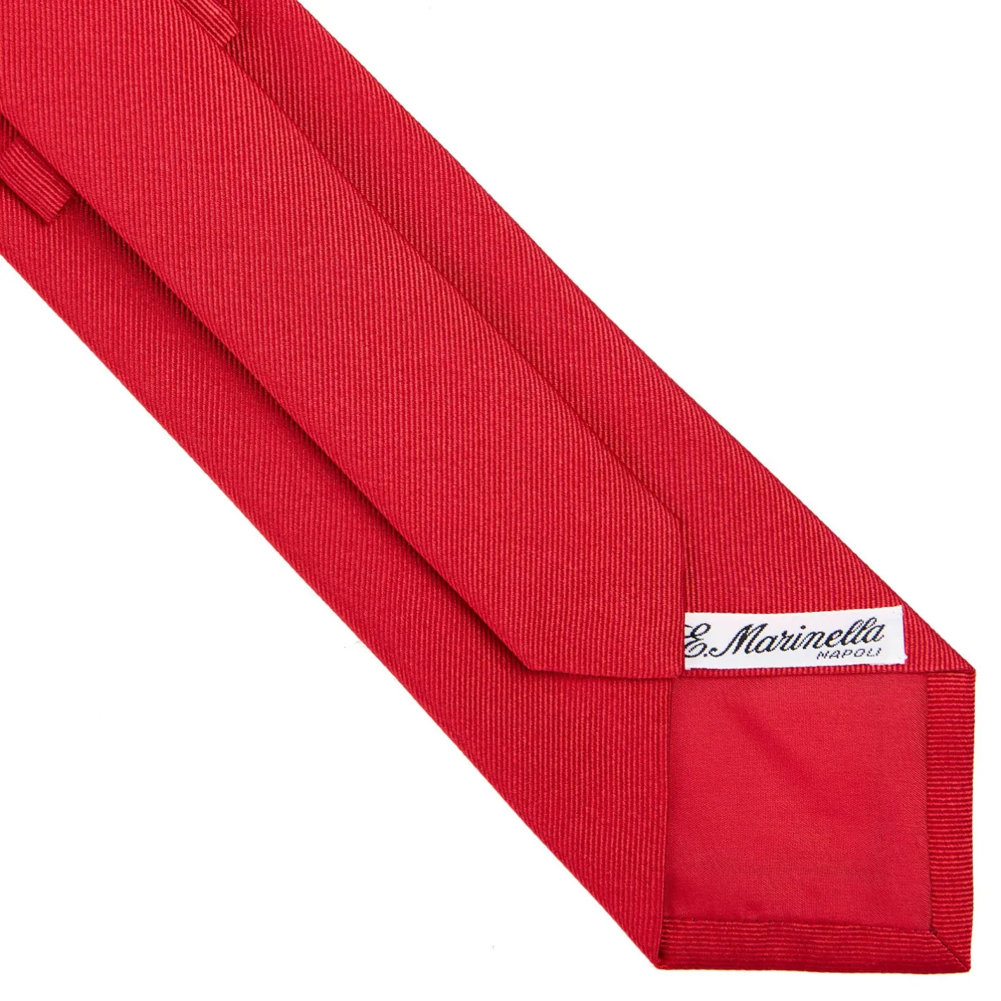 E.Marinella CRAVATTA SARTORIALE IN SETA JACQUARD ROSSA Tinta unita New