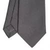 E.Marinella CRAVATTA SARTORIALE IN SETA JACQUARD GRIGIO SCURO Tinta unita New