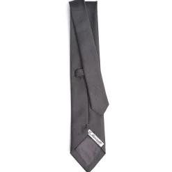 E.Marinella CRAVATTA SARTORIALE IN SETA JACQUARD GRIGIO SCURO Tinta unita New