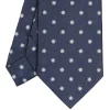 E.Marinella CRAVATTA SARTORIALE IN SETA JACQUARD BLU Con fiocco di neve Outlet