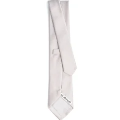 E.Marinella CRAVATTA SARTORIALE IN SETA JACQUARD GRIGIO CHIARO Tinta unita Clearance
