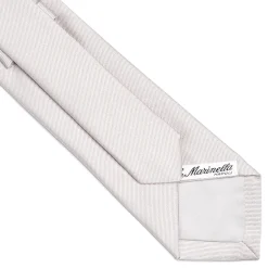 E.Marinella CRAVATTA SARTORIALE IN SETA JACQUARD GRIGIO CHIARO Tinta unita Clearance