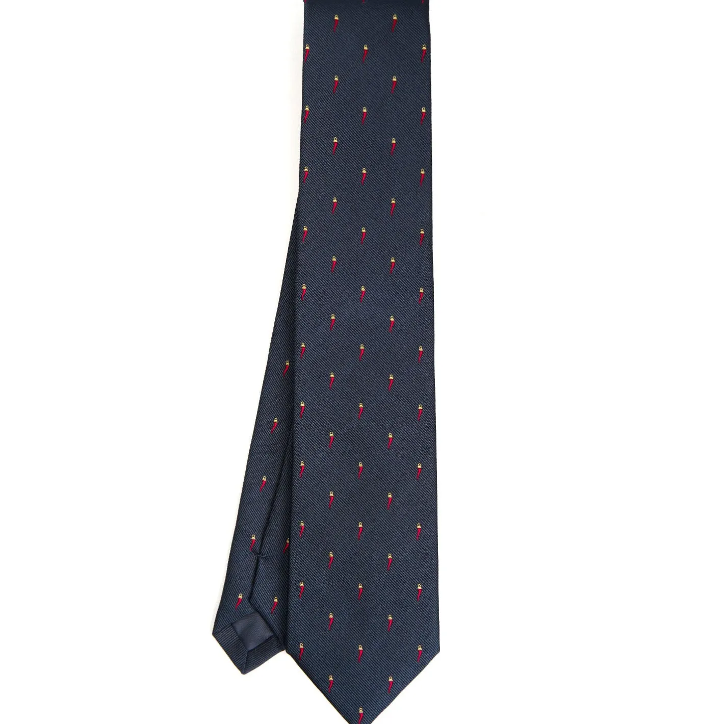 E.Marinella CRAVATTA SARTORIALE IN SETA JACQUARD BLU Con cornetto sparso
