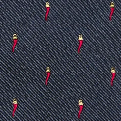 E.Marinella CRAVATTA SARTORIALE IN SETA JACQUARD BLU Con cornetto sparso
