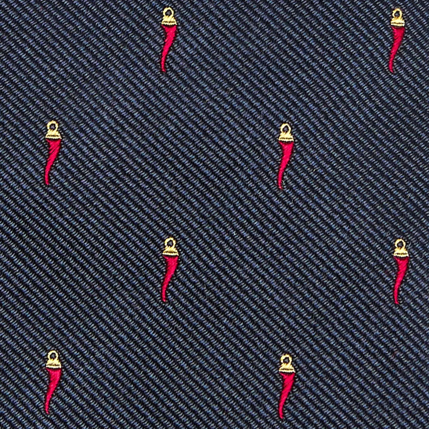 E.Marinella CRAVATTA SARTORIALE IN SETA JACQUARD BLU Con cornetto sparso