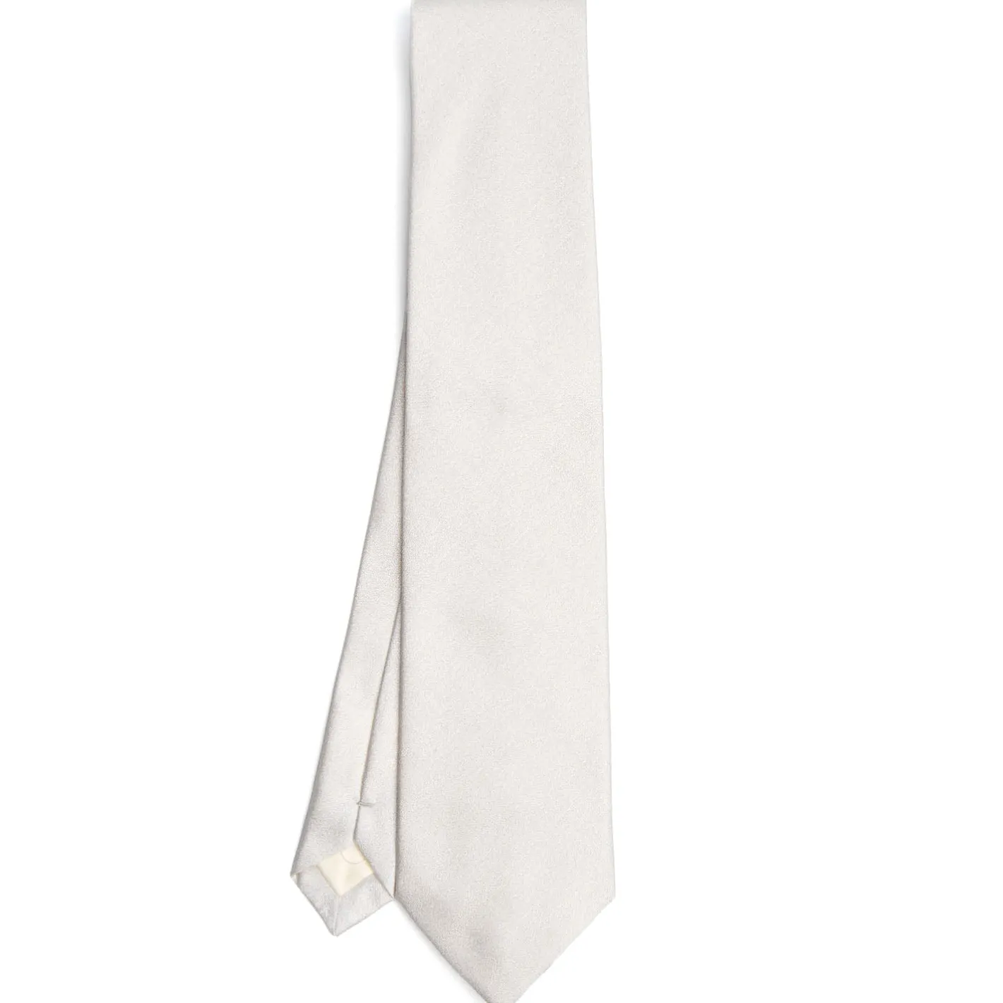E.Marinella CRAVATTA SARTORIALE IN SETA JACQUARD BIANCA Tinta unita Sale