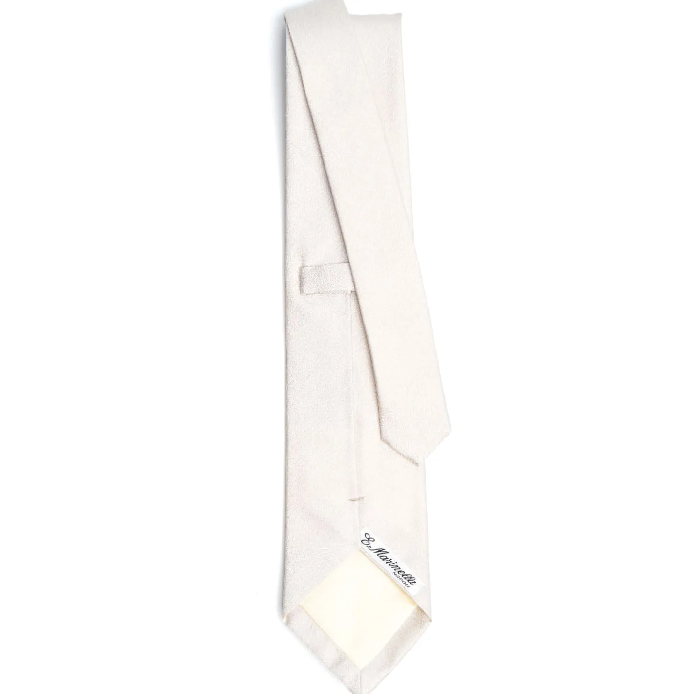 E.Marinella CRAVATTA SARTORIALE IN SETA JACQUARD BIANCA Tinta unita Sale