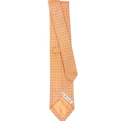E.Marinella CRAVATTA SARTORIALE IN SETA JACQUARD ARANCIONE Microfantasia fiore