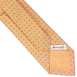 E.Marinella CRAVATTA SARTORIALE IN SETA JACQUARD ARANCIONE Microfantasia fiore