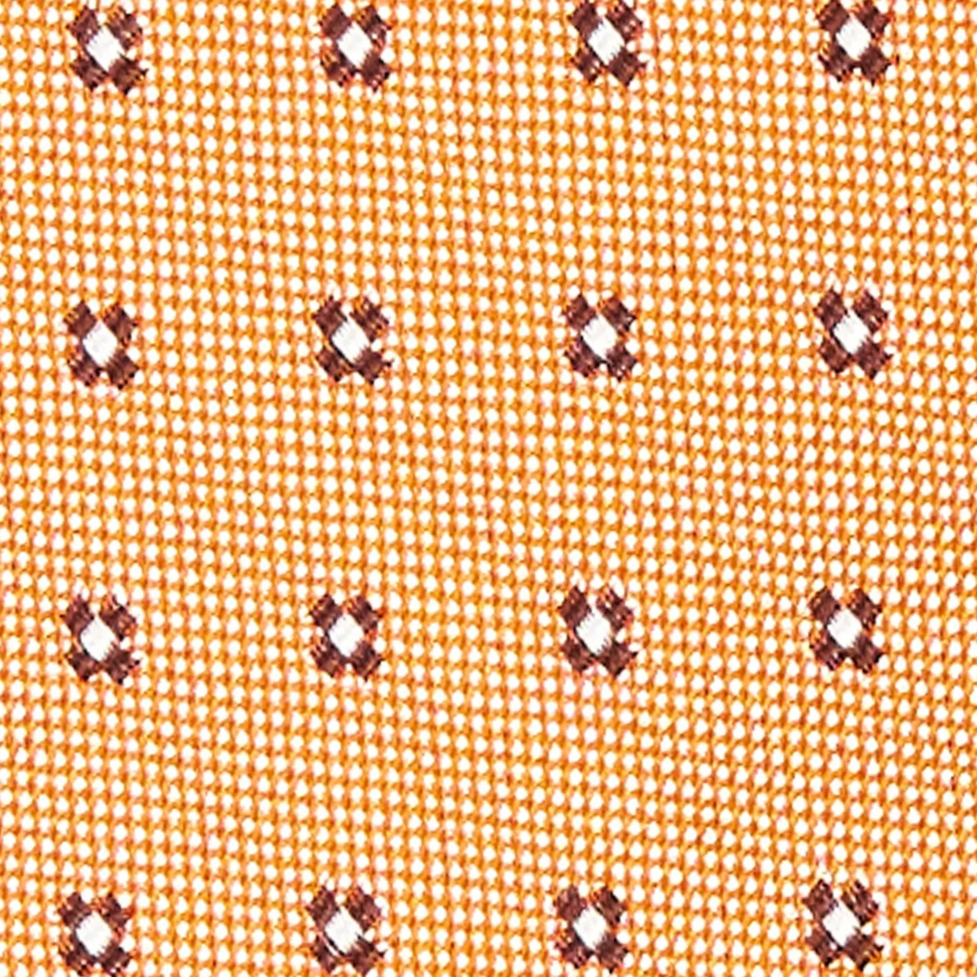 E.Marinella CRAVATTA SARTORIALE IN SETA JACQUARD ARANCIONE Microfantasia fiore