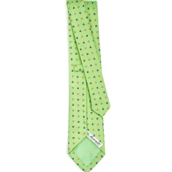 E.Marinella CRAVATTA SARTORIALE IN SETA JACQUARD VERDE CHIARO Microfantasia fiore Discount