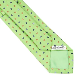 E.Marinella CRAVATTA SARTORIALE IN SETA JACQUARD VERDE CHIARO Microfantasia fiore Discount