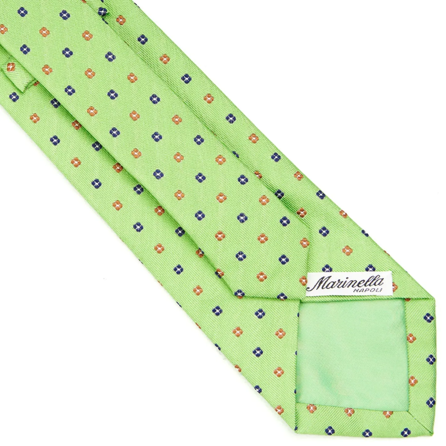 E.Marinella CRAVATTA SARTORIALE IN SETA JACQUARD VERDE CHIARO Microfantasia fiore Discount