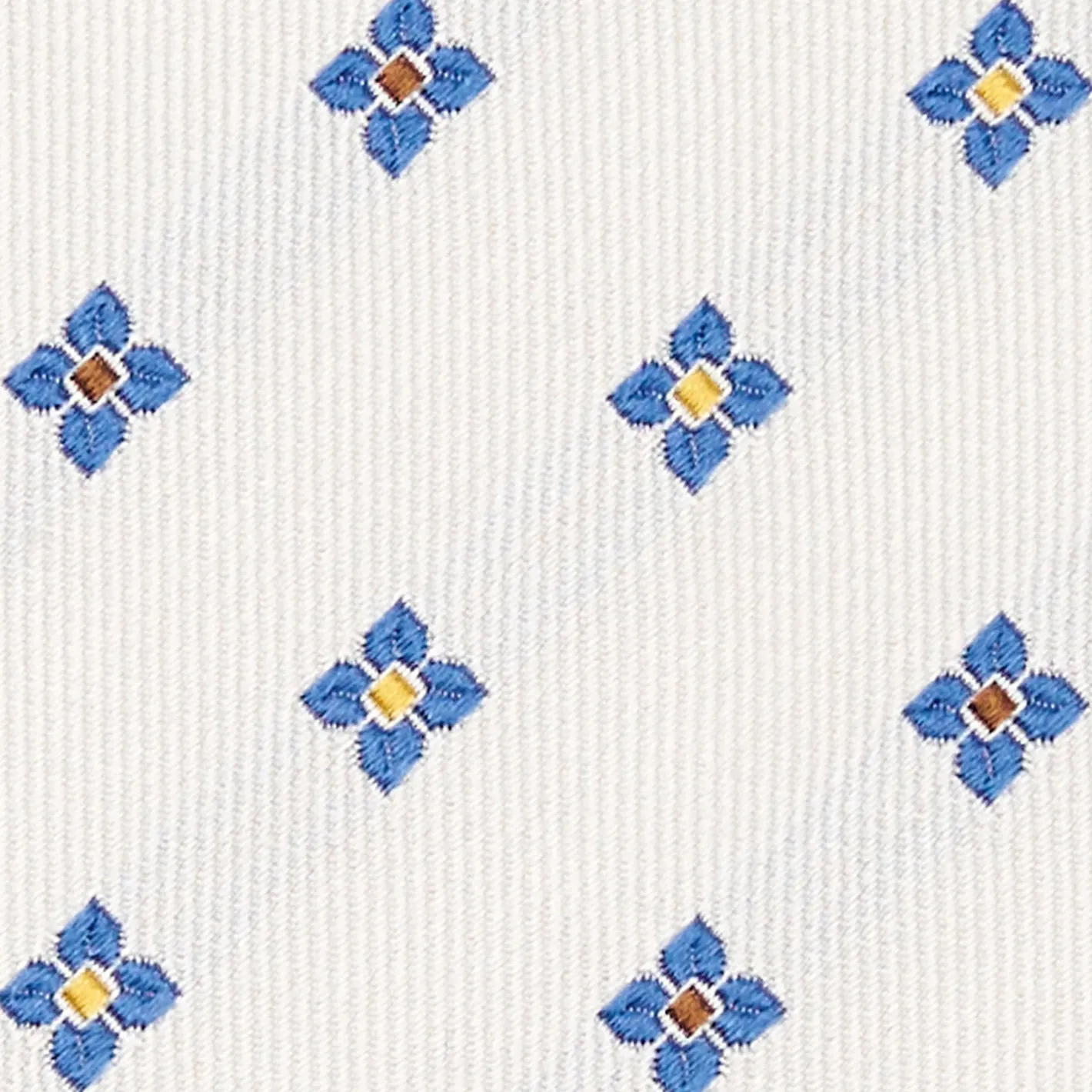E.Marinella CRAVATTA SARTORIALE IN SETA JACQUARD BIANCA Macrofantasia fiore New