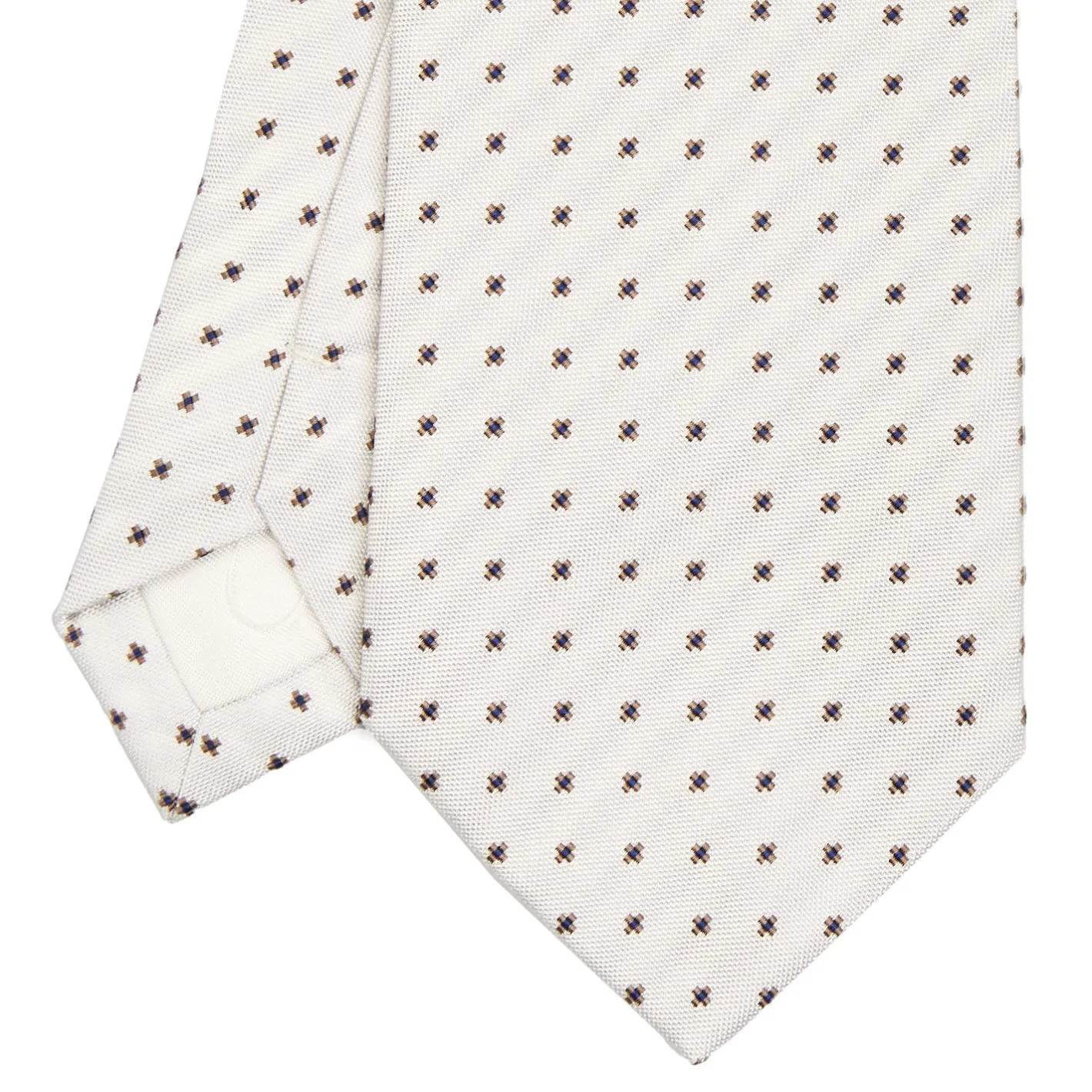 E.Marinella CRAVATTA SARTORIALE IN SETA JACQUARD BIANCA Microfantasia fiore Online