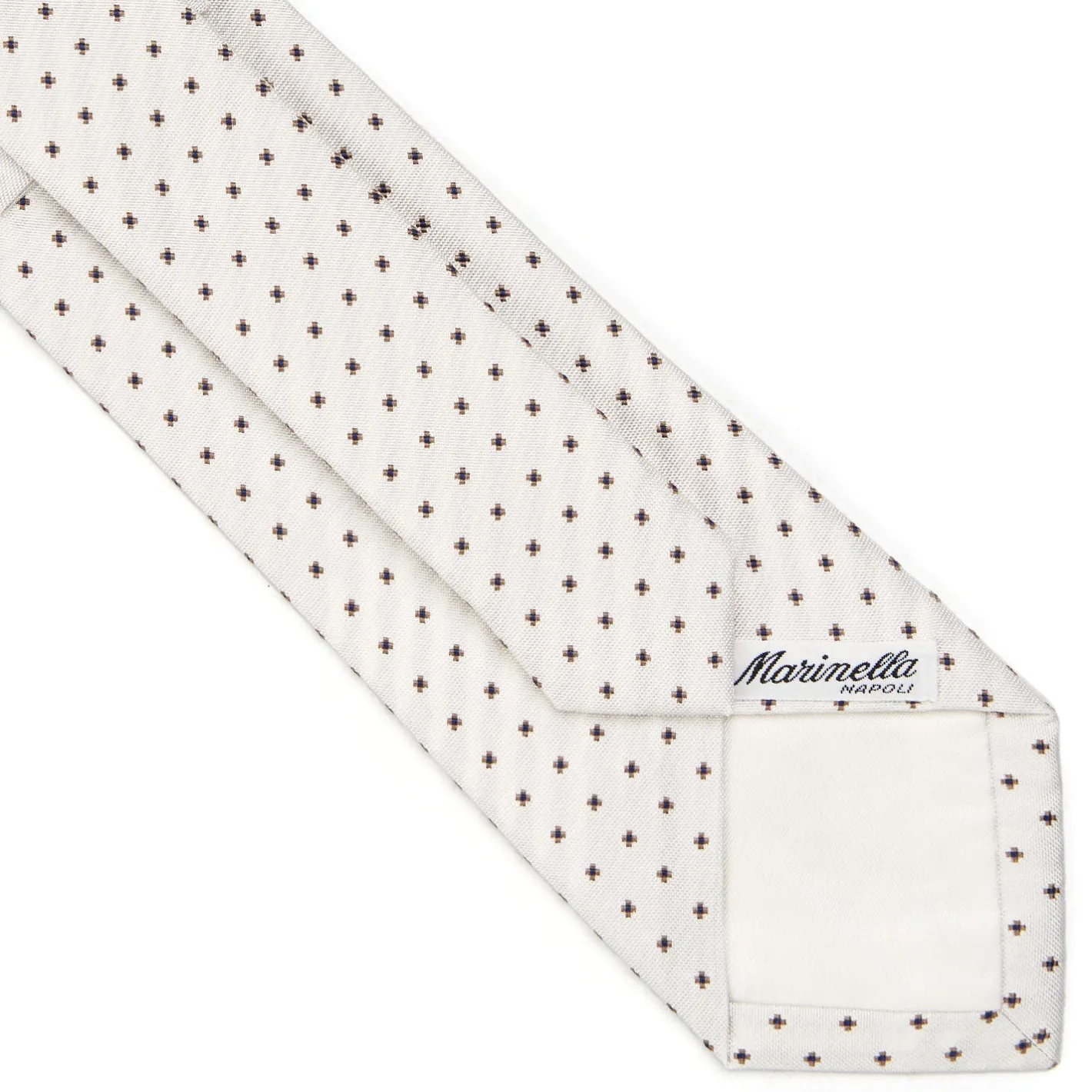 E.Marinella CRAVATTA SARTORIALE IN SETA JACQUARD BIANCA Microfantasia fiore Online