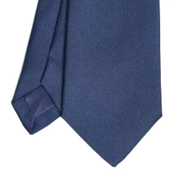 E.Marinella CRAVATTA SARTORIALE IN SETA JACQUARD BLU Tinta unita Clearance
