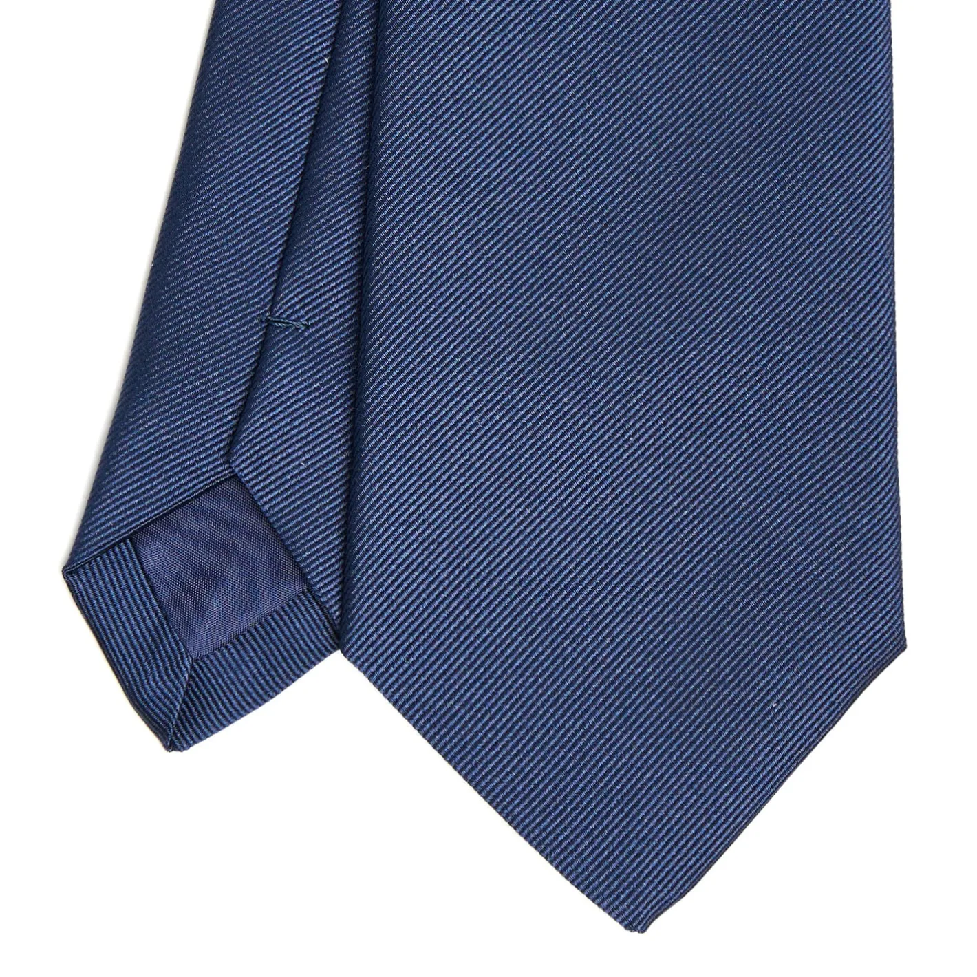 E.Marinella CRAVATTA SARTORIALE IN SETA JACQUARD BLU Tinta unita Clearance