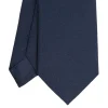 E.Marinella CRAVATTA SARTORIALE IN SETA JACQUARD BLU SCURO Tinta unita Clearance