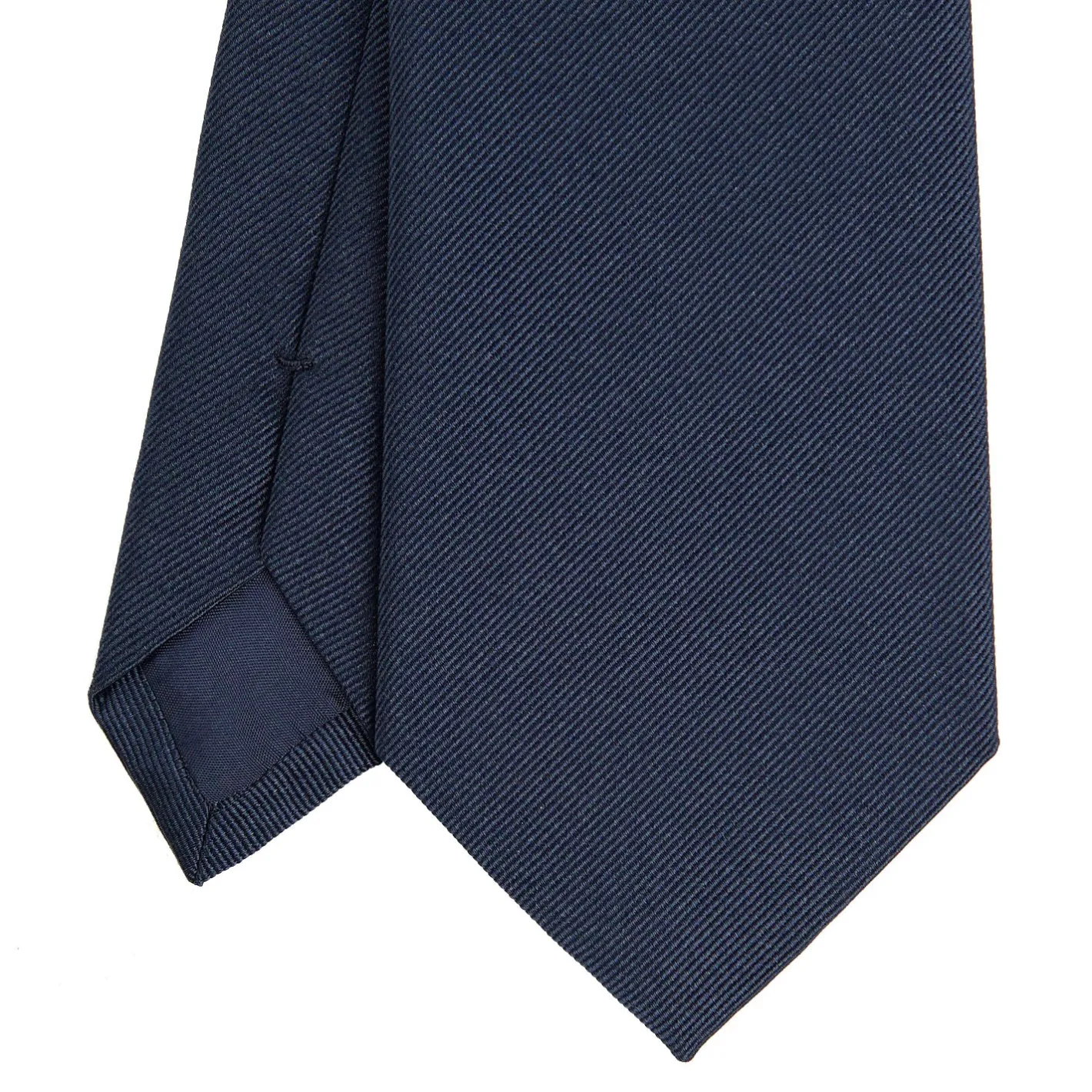 E.Marinella CRAVATTA SARTORIALE IN SETA JACQUARD BLU SCURO Tinta unita Clearance