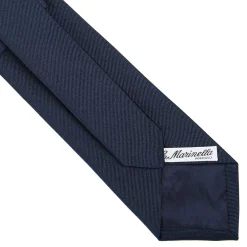 E.Marinella CRAVATTA SARTORIALE IN SETA JACQUARD BLU SCURO Tinta unita Clearance