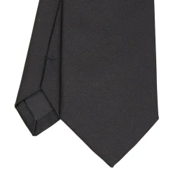 E.Marinella CRAVATTA SARTORIALE IN SETA JACQUARD NERA Tinta unita Outlet
