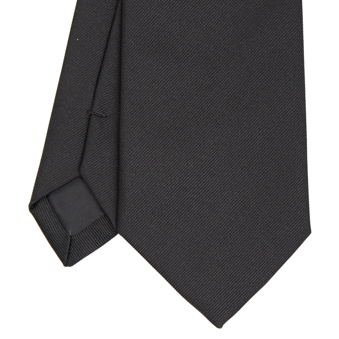 E.Marinella CRAVATTA SARTORIALE IN SETA JACQUARD NERA Tinta unita Outlet
