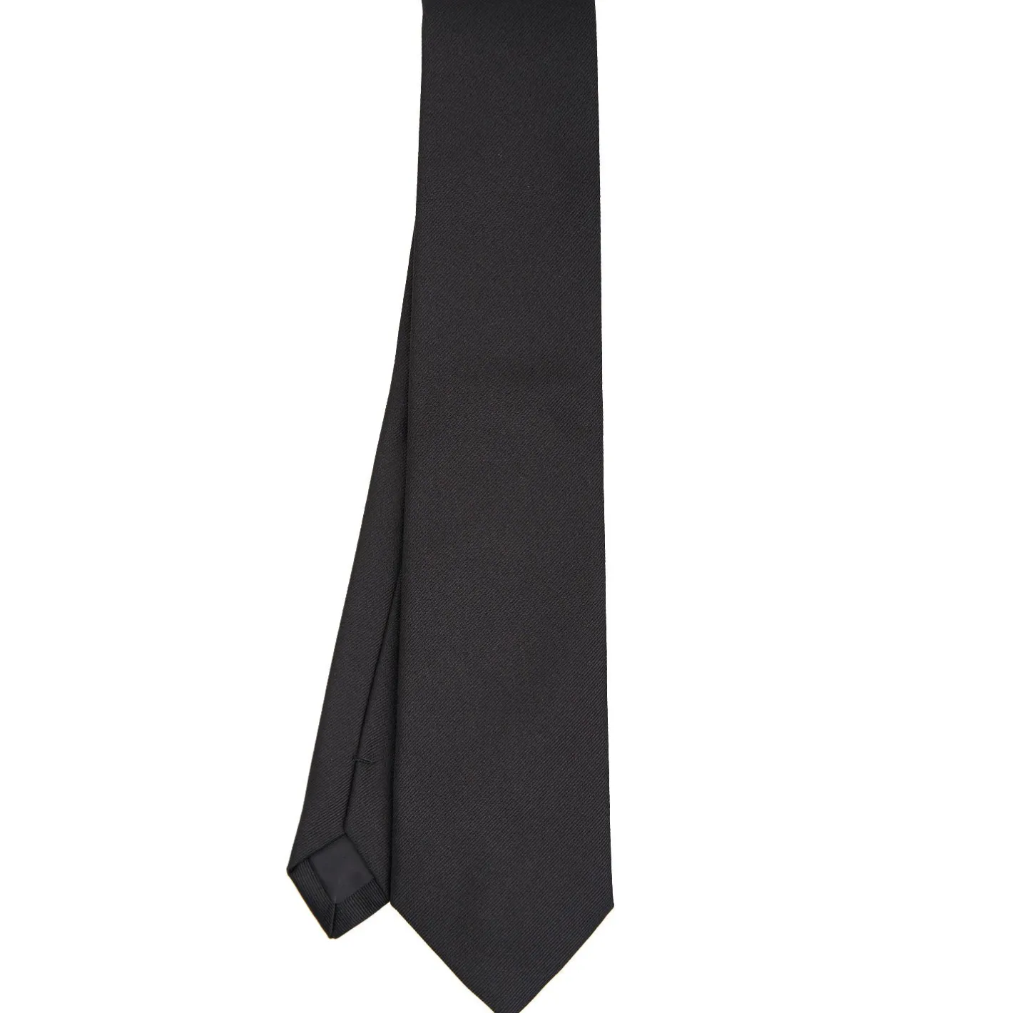 E.Marinella CRAVATTA SARTORIALE IN SETA JACQUARD NERA Tinta unita Outlet